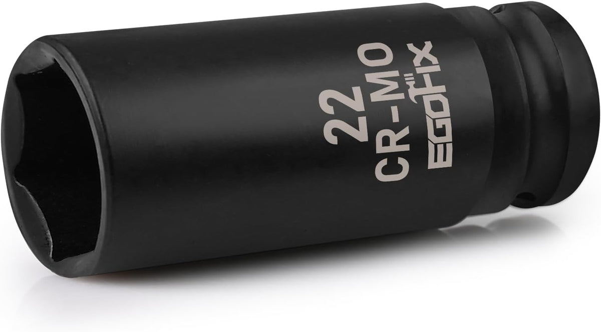 1/2" Drive Deep Impact Socket, 18mm Socket, CR-MO, Metric, 6 Point