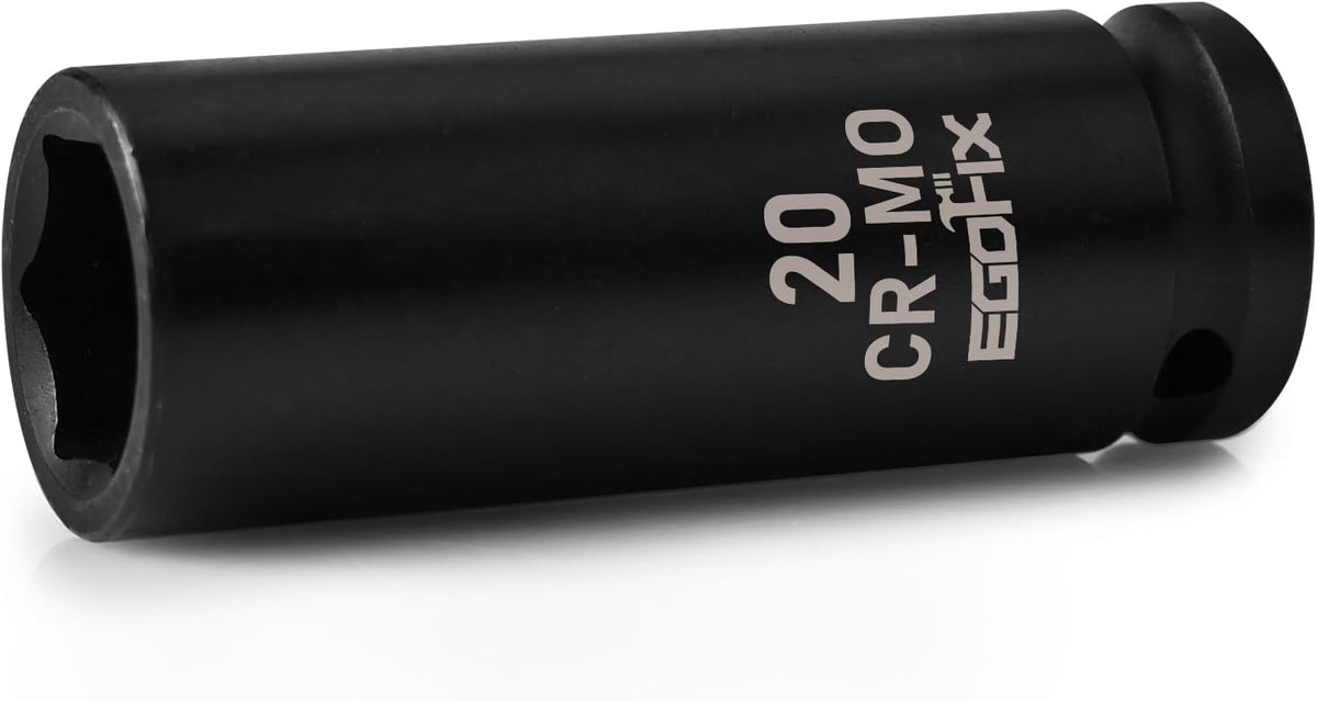 1/2" Drive Deep Impact Socket, 18mm Socket, CR-MO, Metric, 6 Point