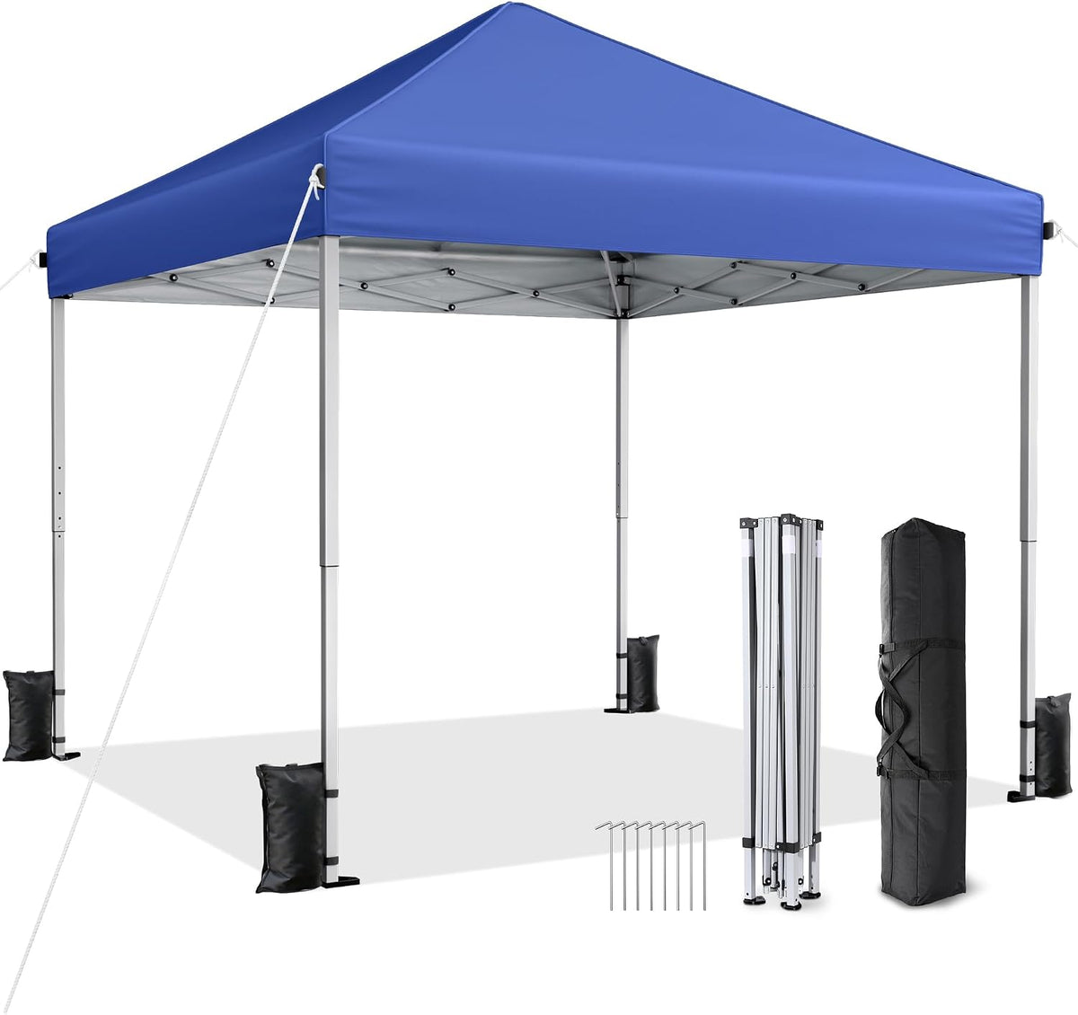 10x10 Pop Up Canopy Tent with One-Push Center Lock,Black