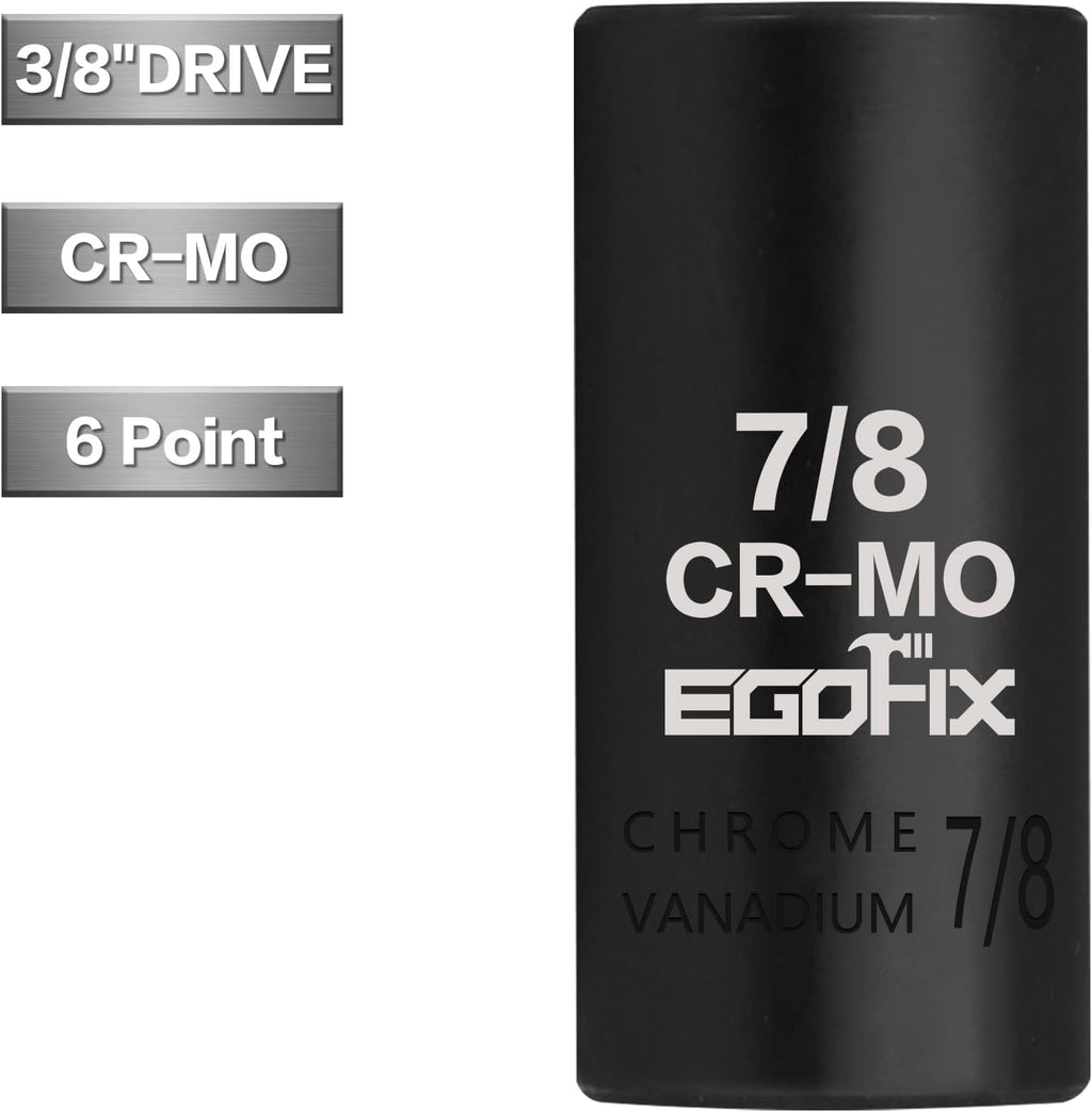 1/2" Drive Deep Impact Socket, 18mm Socket, CR-MO, Metric, 6 Point