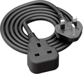 1 Meter Short Extension Lead Single Plug Socket Power Cable 13 Amp Extension Cord Electrical Socket Black