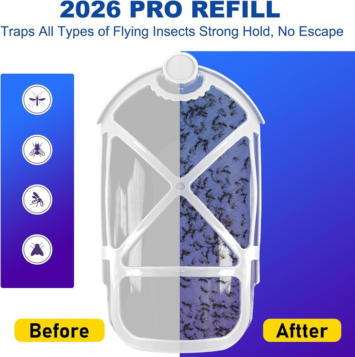 16 Pack Refill Cartridges, 2026 Upgraded Flying Insect Trap Refills Compatible with Flying Insect Trap Indoor Light M364 M364A Fully Compatible Size(16 Refill Cartridges)
