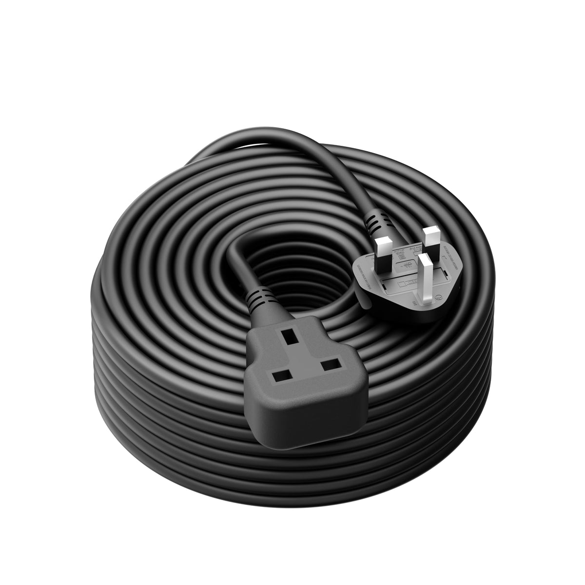 1 Meter Short Extension Lead Single Plug Socket Power Cable 13 Amp Extension Cord Electrical Socket Black
