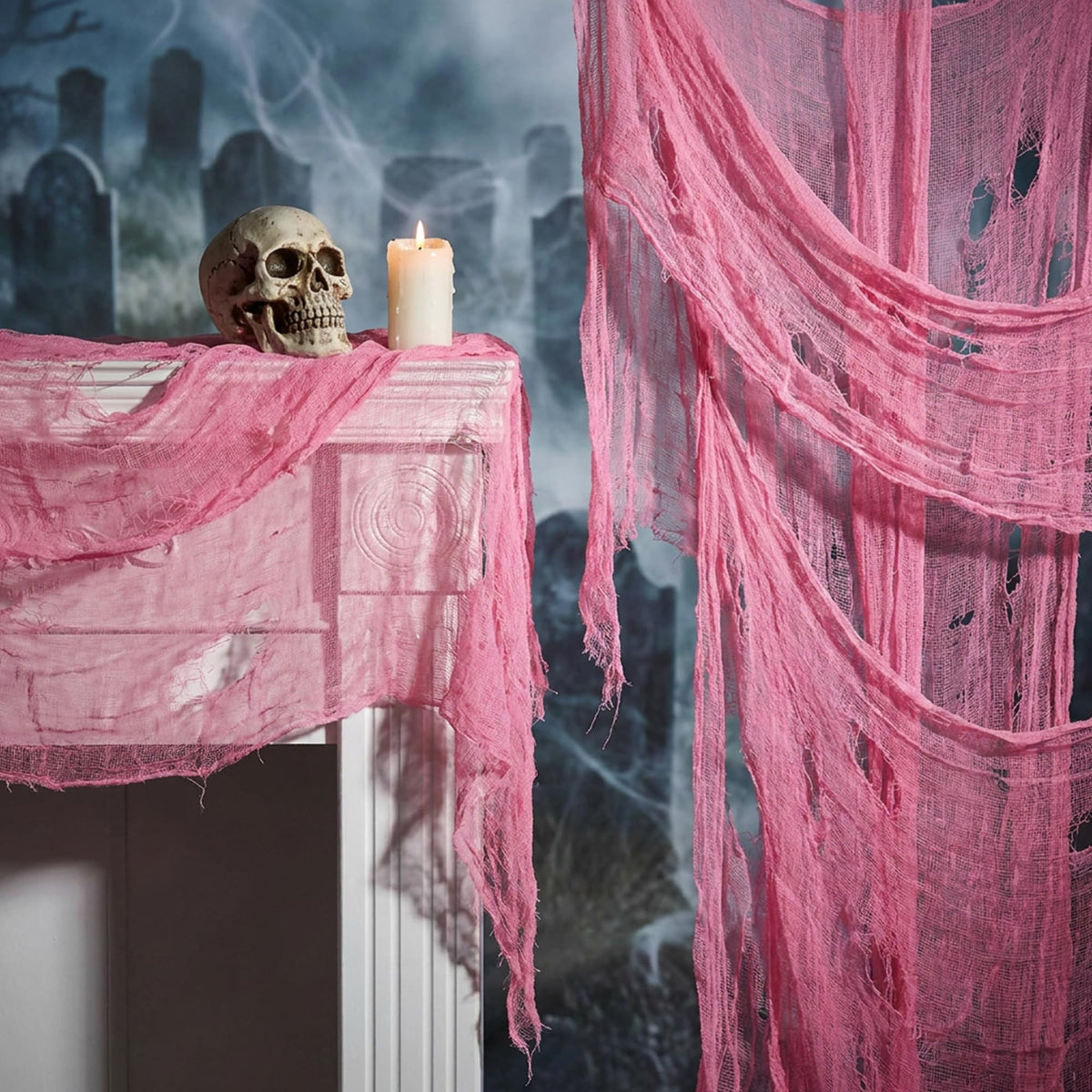 197" x 85" Halloween Creepy Cloth,Spooky Fabric Gauze for Party Decoration