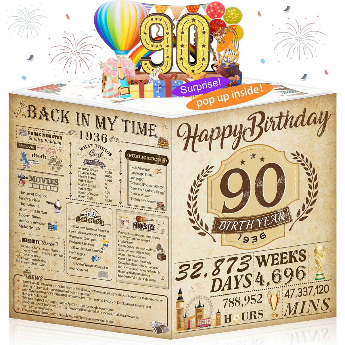 16th Birthday Card for Girl Boy Son Daughter, Big Pop Up 16th Birthday Cards for Grandson Granddaughter, Back In 2010 Funny 16 Year Old Birthday Decorations