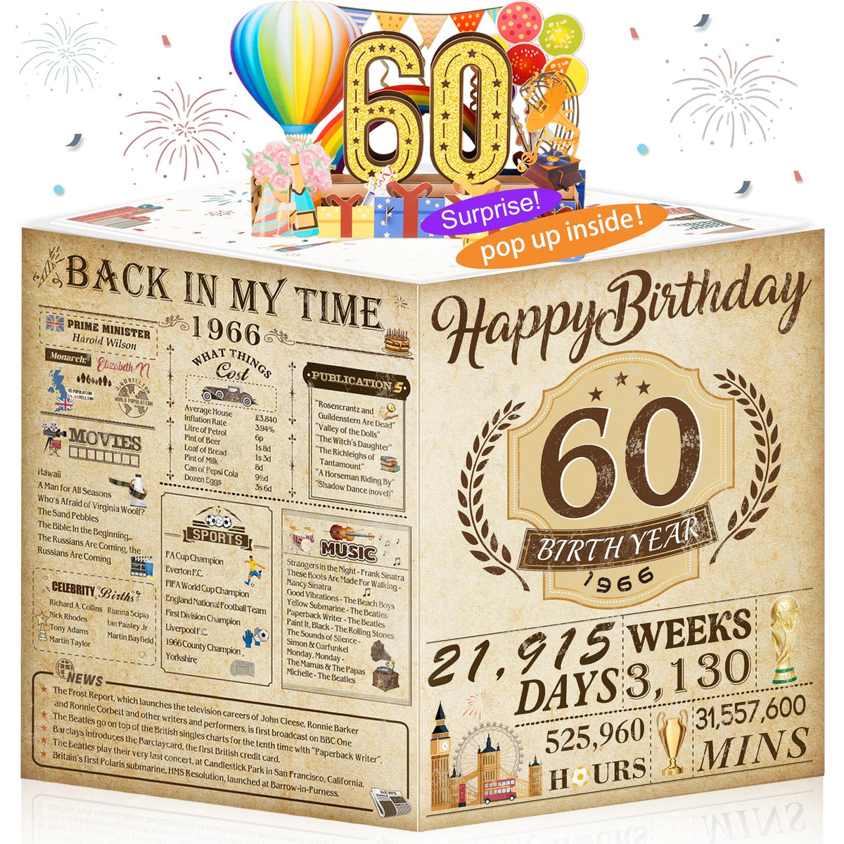 16th Birthday Card for Girl Boy Son Daughter, Big Pop Up 16th Birthday Cards for Grandson Granddaughter, Back In 2010 Funny 16 Year Old Birthday Decorations