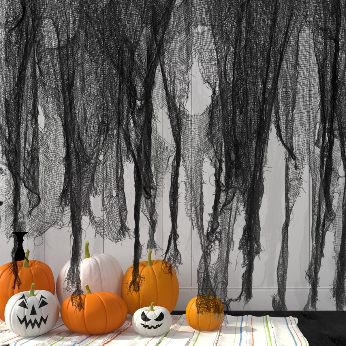 197" x 85" Halloween Creepy Cloth,Spooky Fabric Gauze for Party Decoration