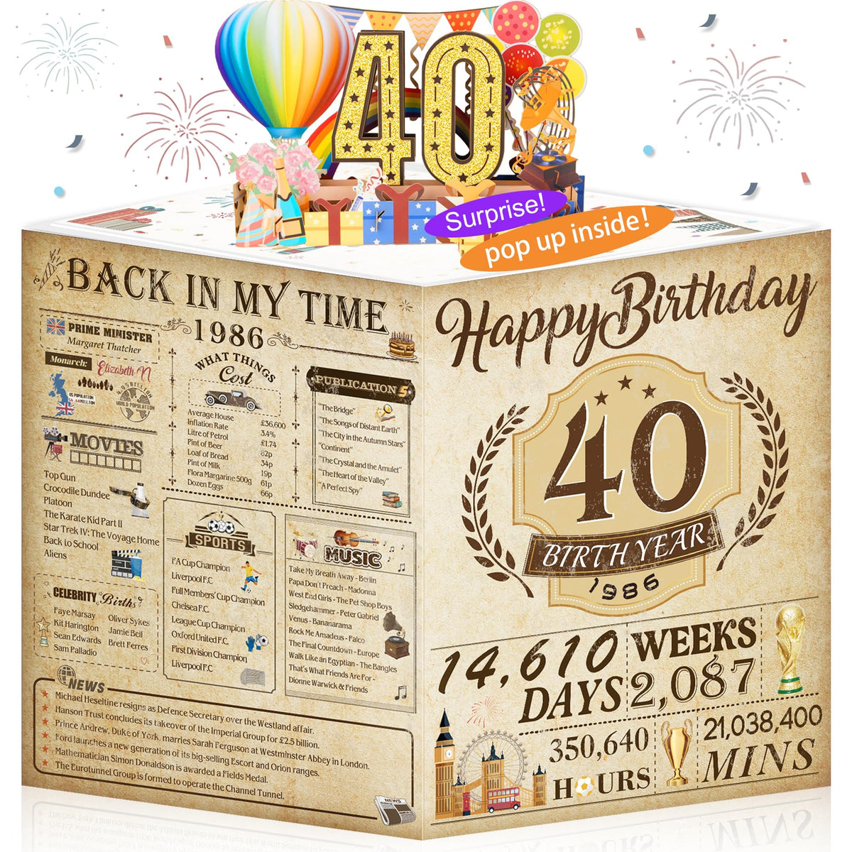 16th Birthday Card for Girl Boy Son Daughter, Big Pop Up 16th Birthday Cards for Grandson Granddaughter, Back In 2010 Funny 16 Year Old Birthday Decorations