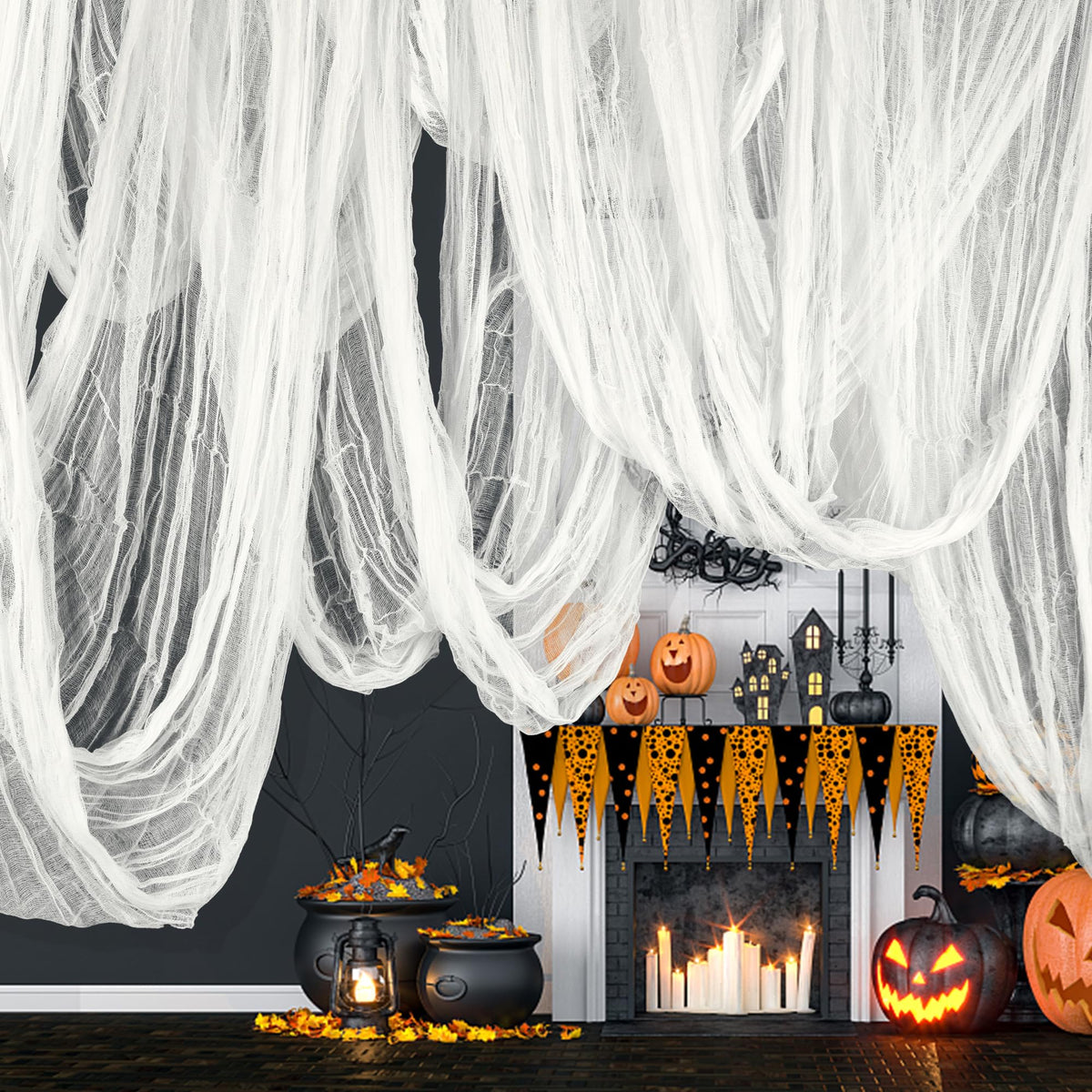 197" x 85" Halloween Creepy Cloth,Spooky Fabric Gauze for Party Decoration
